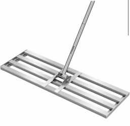 72 in. x 30 in. x 10 in. Stainless Steel Lawn Leveling Rake with Handle for Smooth Soil