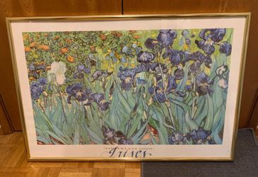 Vincent Van Gogh Irises Framed Art Collection Poster 36” x 24”