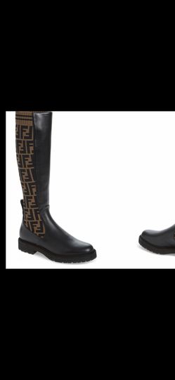 Rockoko Logo sock knee high boots