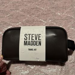STEVE MADDEN Men's Basic Unisex Toiletry Bag Kit. One Clear Travel Size Bottle.