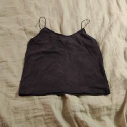 L Black Spaghetti Straps Tank Top