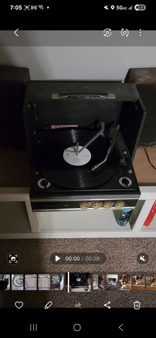 1960s Admiral Dual Speaker Suitcase Record Player
