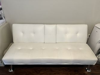 White leather Sofa/Futon