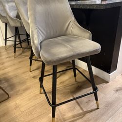 Gray Upholstered Bar Stools