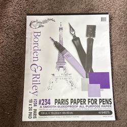 Borden & Riley 19" x 24" #234 Paris Paper for Pens Pad, 108 lb,  26 White Sheets