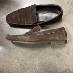 Pair Of Dark Brown Suede Donald Pliner Loafers