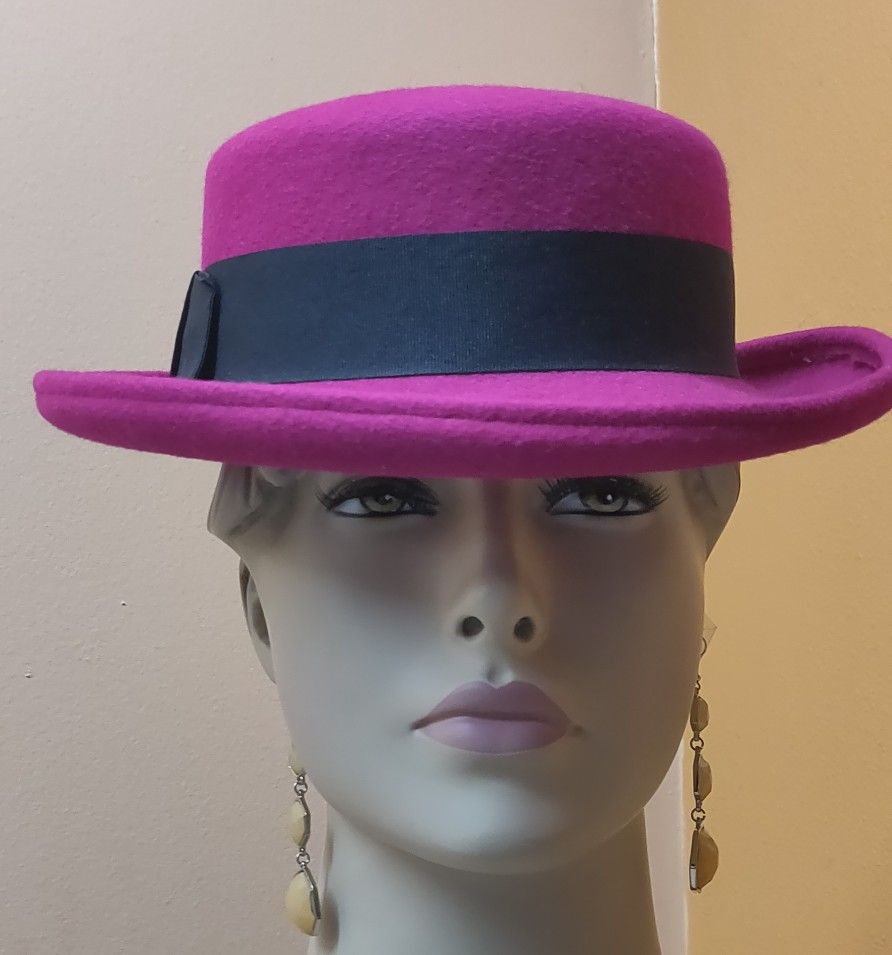 Hot Pink Wool Felt Hat