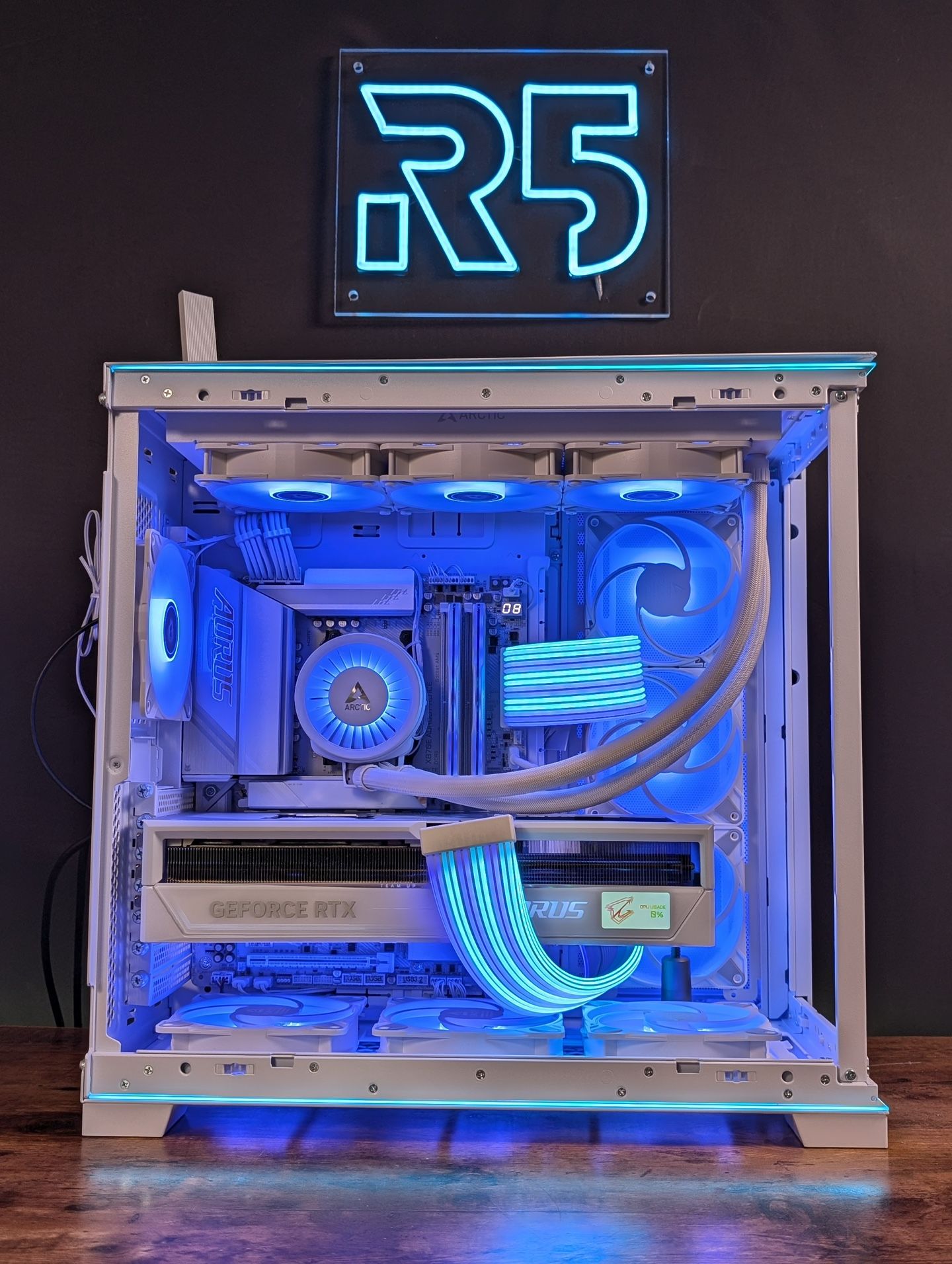Ultimate Custom White Gaming & Creator PC – RTX 5090 | Ryzen 9 9950X3D | All-White ARGB Showpiece