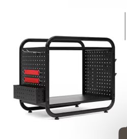 LTMATE 5-Tier Metal Video Game Console Storage Tower, Black