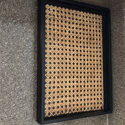 H&M Black and Rattan Tray