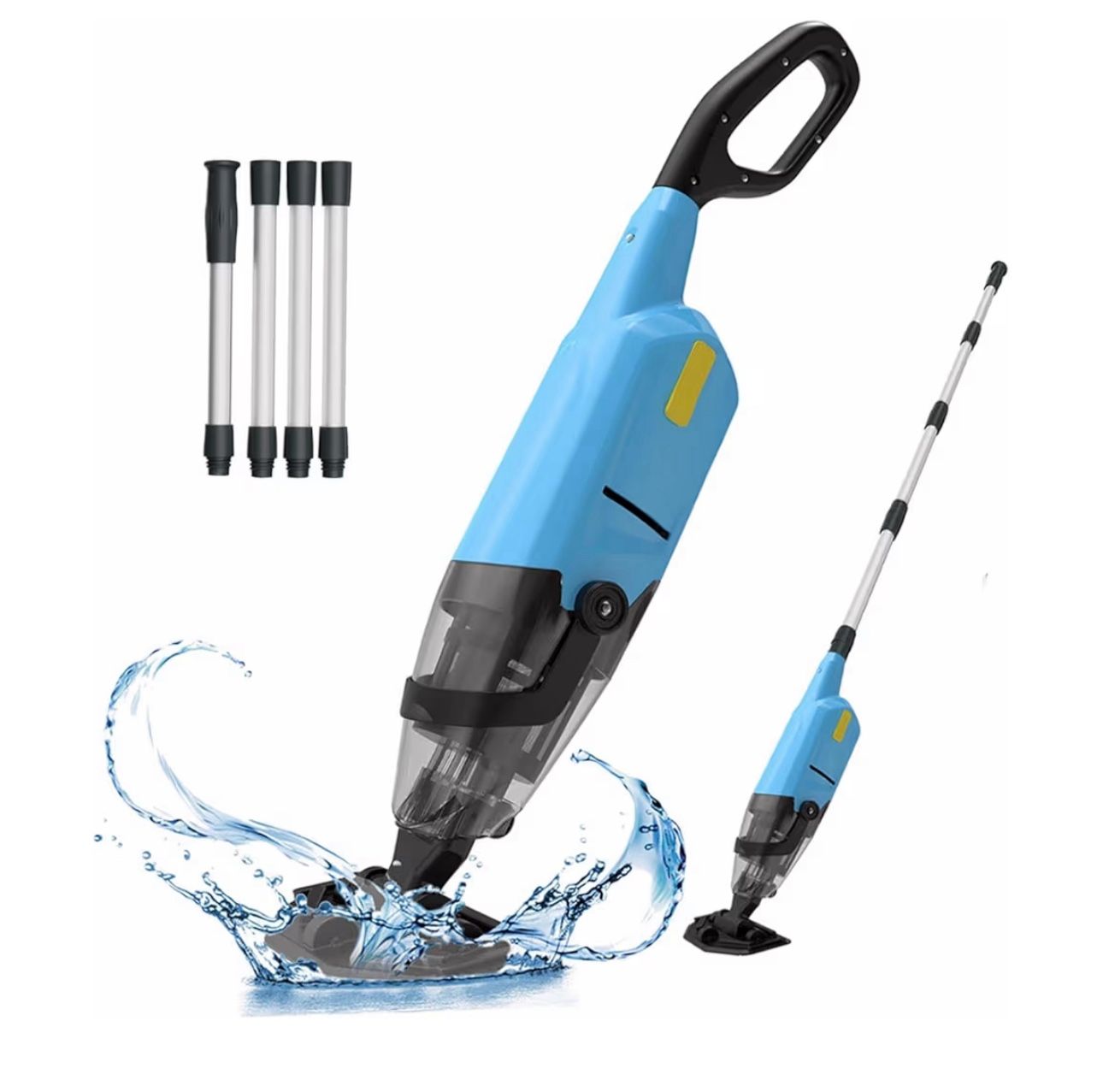 EFURDEN Pool Vacuum for Above Ground Pool, Cordless Handheld Rechargeable Pool Cleaner with Running Time Up to 90 Minutes for Sand and Debris, White