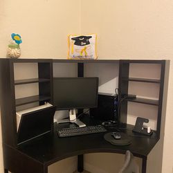 Corner Desk With Monitor and chair
