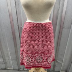 Red Patterned Women's Skirt