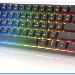 Mechanical Gaming Keyboard - 61 Keys Multi Color RGB Illuminated LED Backlit Wired Programmable for PC/Mac Gamer Tactile (Gateron Optical Brown)