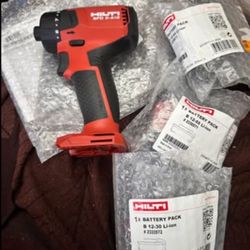 Hilti 12-Volt Lithium-Ion Brushless Cordless 1/4 in. Hex SFD 2-A Screwdriver Plus (1) B12-30 and (2)