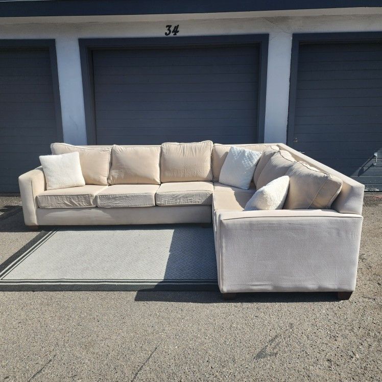 Large Beige Sectional Couch