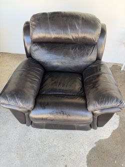 Black leather electric recliner