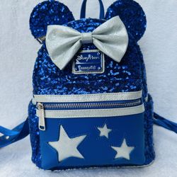 Dodger Blue Minnie Mouse Backpack