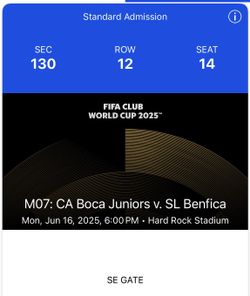 Boca Juniors Vs Benfica FIFA Club World Cup 