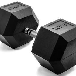 NEW 100 LB Single CAP Barbell Coated Hex Dumbbell Weight