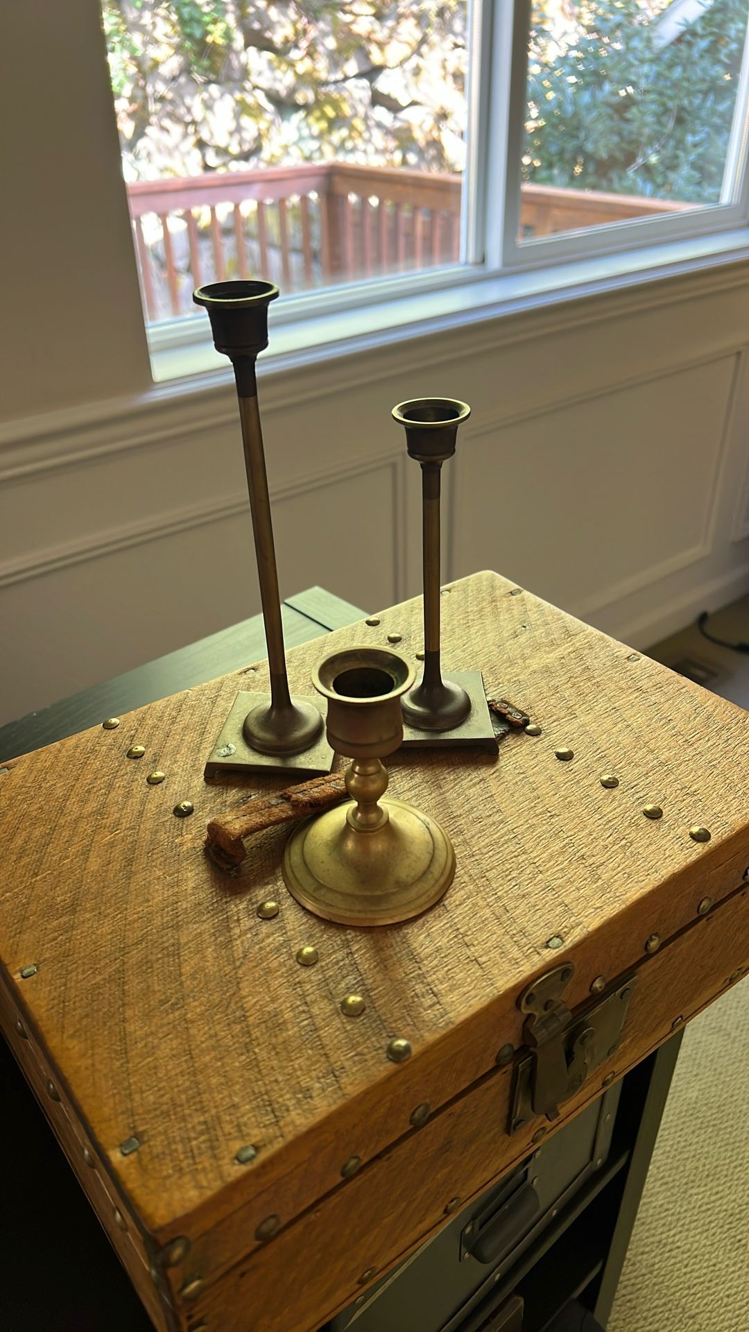 3 Antique Candle Holders