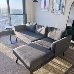 West Elm 86” Charcoal Sectional