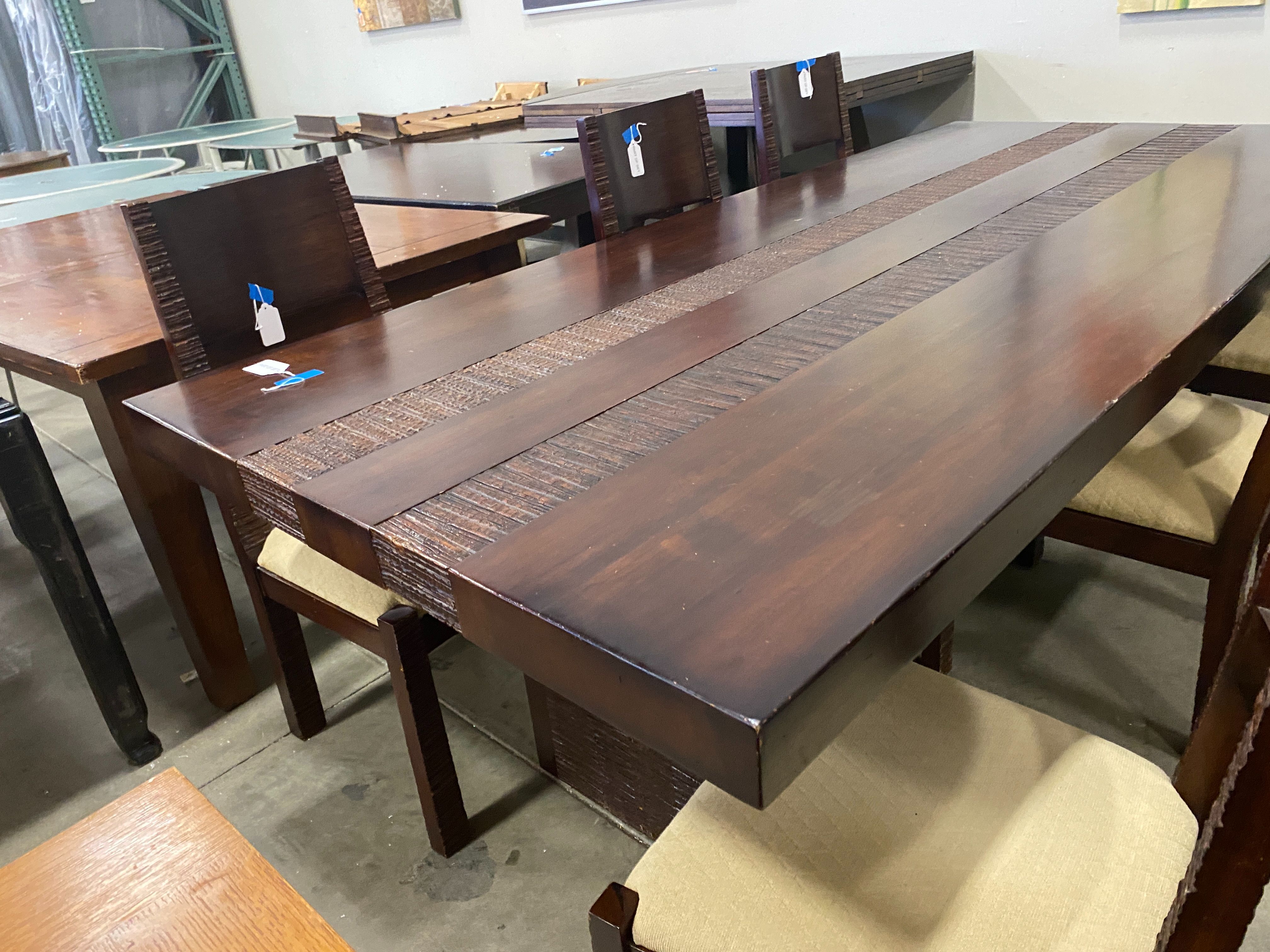 NATIVA Canyon Darkwood Natural Edge Dining Set - 6 chair