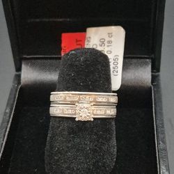 10kt Whitegold Diamond Ring With Band 