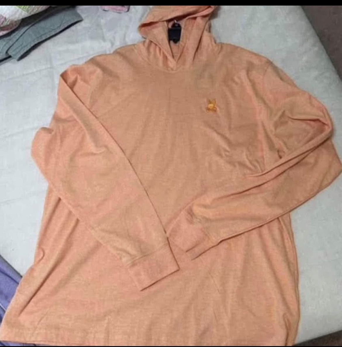 Mens Psycho Bunny Pull over long sleeve Hoodie Shirt Size 9 (will fit an XL)