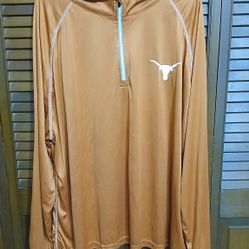 Texas Longhorns New Women's Size 2XX Authentic  Apoarel Burnt Orange Quarter-Zip Pullover Shirt.