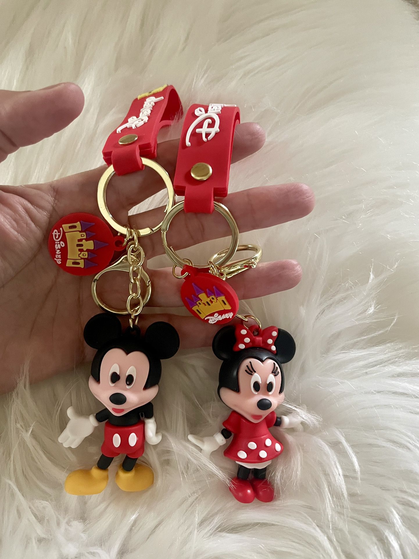 Brand New Pair Of Disney Mickey And Minnie Mouse Vacation Suprise Keychain Set 