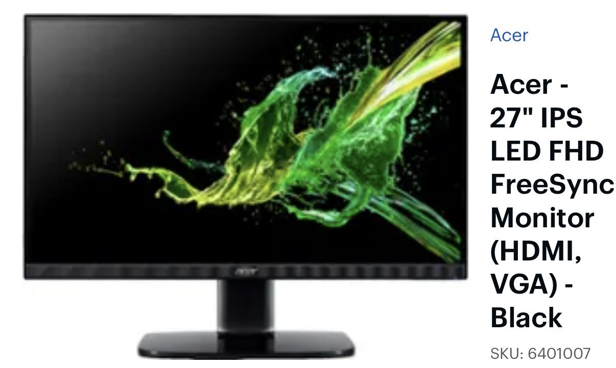 27” Acer LED Monitor
