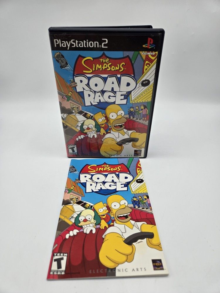 Simpsons Road Rage (Sony PlayStation 2 PS2) Case, Manual & Artwork Black Label