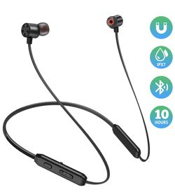 NEW! Bluetooth Headphones, Best Sports Wireless Bluetooth 5.0 Hi-Fi Stereo Deep Bass Earbuds, IPX7 Waterproof & 10 Hrs Playing Time Headsets, CVC 8.0