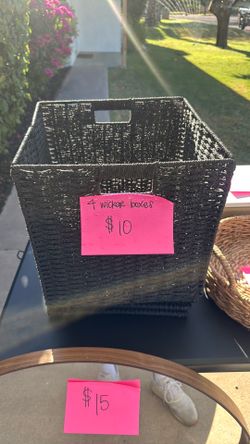 Set of 4 Wicker Bins