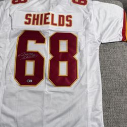 Will Shields Signed Autograph Custom Jersey - Beckett COA - Kansas City Chiefs