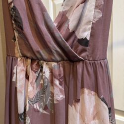 Floral All Over Print Elegant Dress 