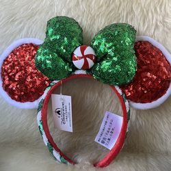 Ears Lollipop Ears Peppermint Candy Cane 2021 Christmas Disney Parks Headband US