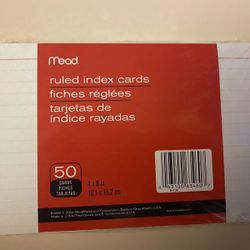 MEAD PRODUCTS LLC CARDS INDEX RULED 4”x6” 50 Each CT 63460 (Lot Of 16)