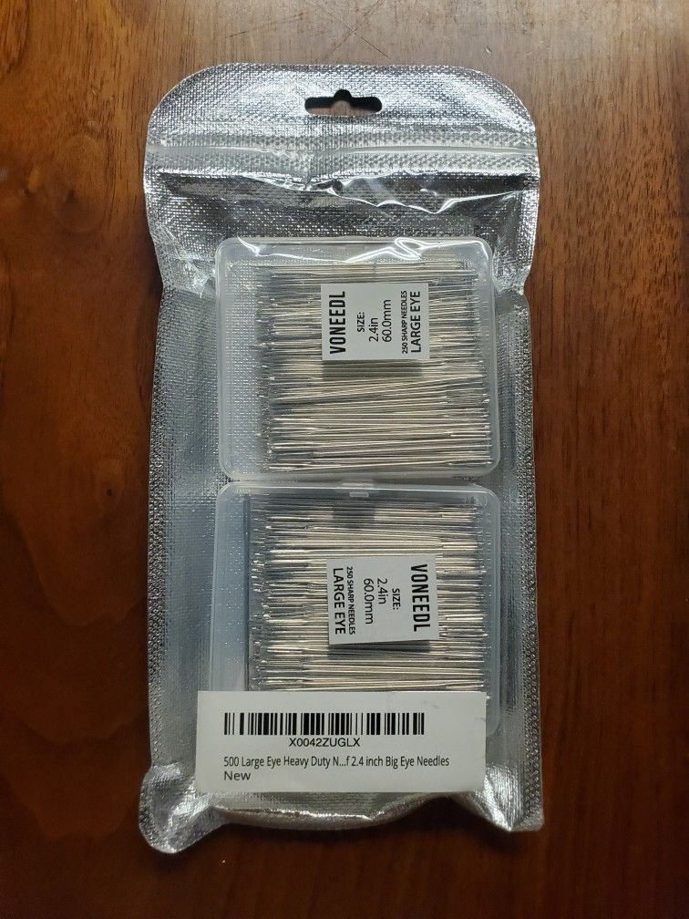 Large Eye Heavy Duty Sewing Needles Pack Of 480 Pieces