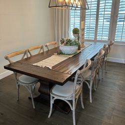 RH Salvaged Wood Trestle Rectangular Extension Dining Table