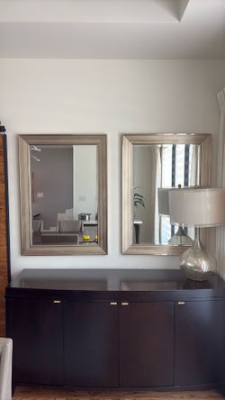 Large Framed Wall Mirrors – Set of 2
