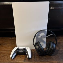 Ps5, Controller, And Wireless Headset 