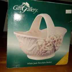 White Jade Porcelain Basket 