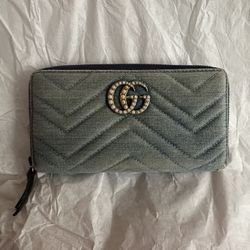 Gucci Zippy GG Denim Wallet