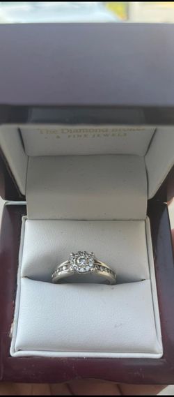 14k White Gold Engagement Ring Diamonds 