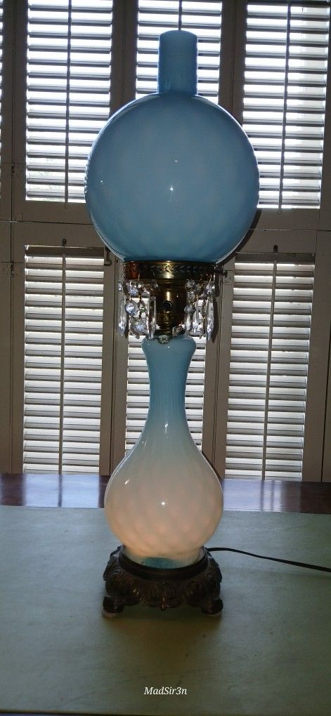 Old Blue Italian Vetriarti Lamp 