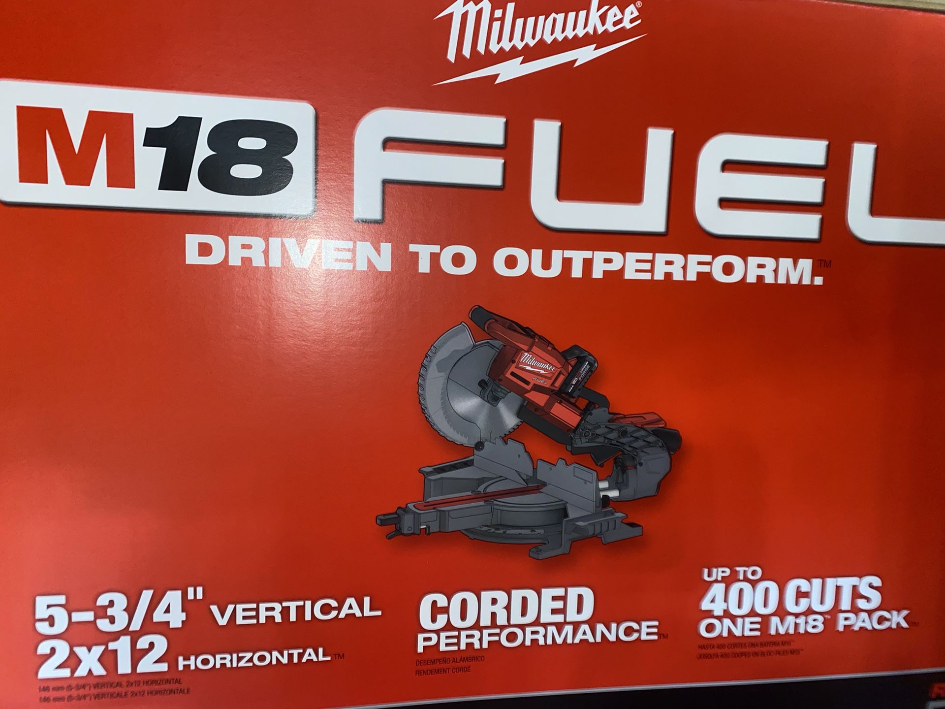 Milwaukee M18 Fuel Duel Bevel Sliding 10in Miter Saw Kit With Charger Battery