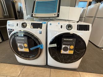 GE Profile Front Load Washer & Gas Dryer