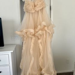 Champagne Tulle Maternity Dress